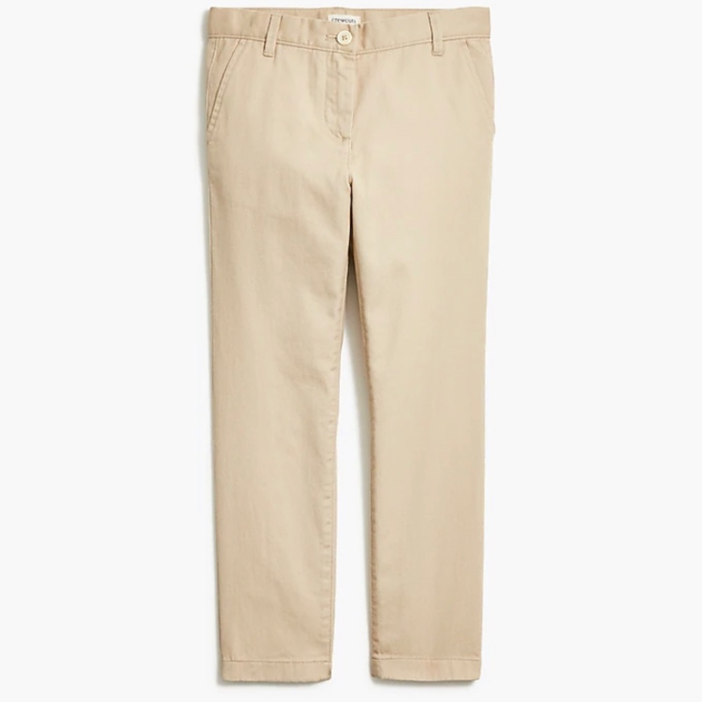 NWT J.Crew Crewcuts Girls Khaki Chino Pants Size 12 School Uniform 100% Cotton